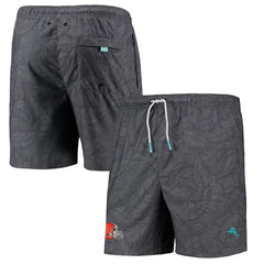 Cleveland Browns Naples Layered Leaves Swim Trunks - Black outlet
