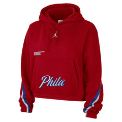 Philadelphia 76ers Jordan Brand Women's Courtside Statement Edition Pullover Hoodie - Red discount