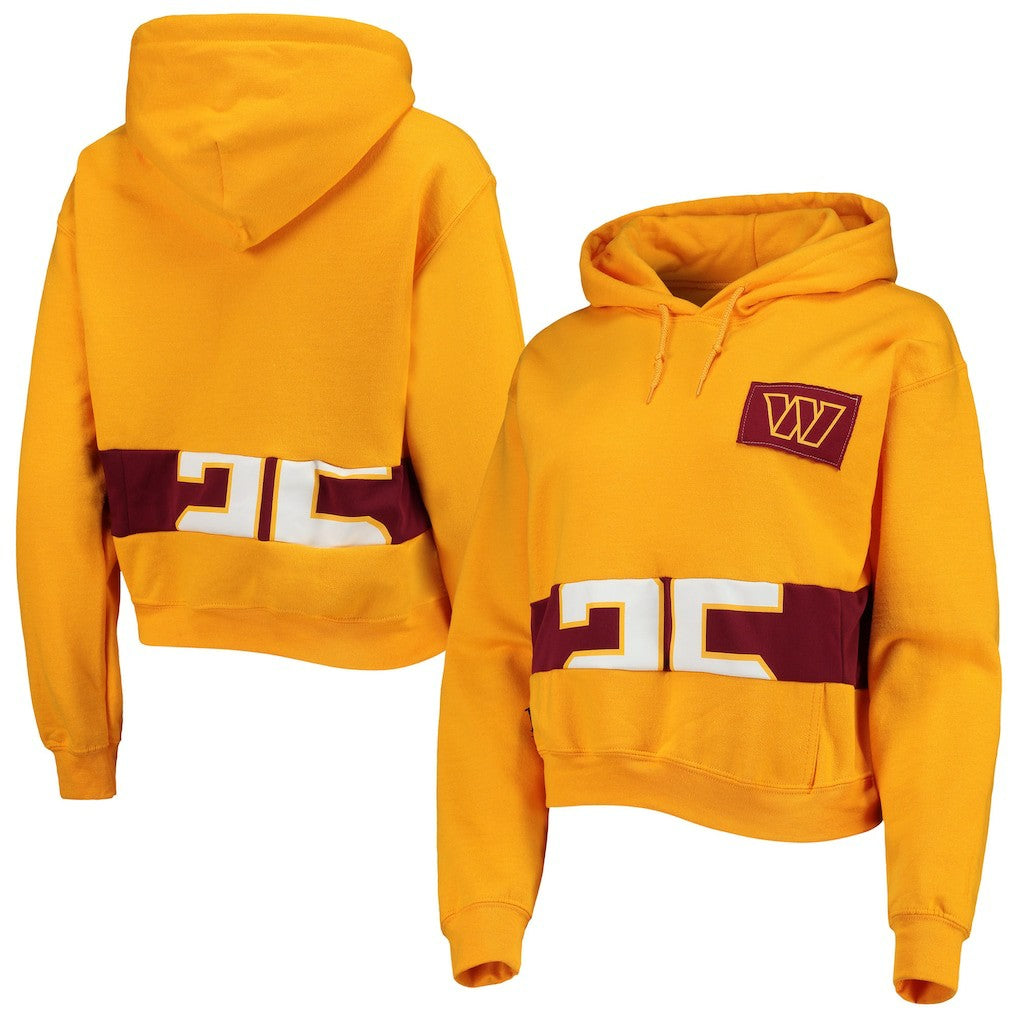 Washington Commanders Refried Apparel Women's Cropped Pullover Hoodie - Gold discount