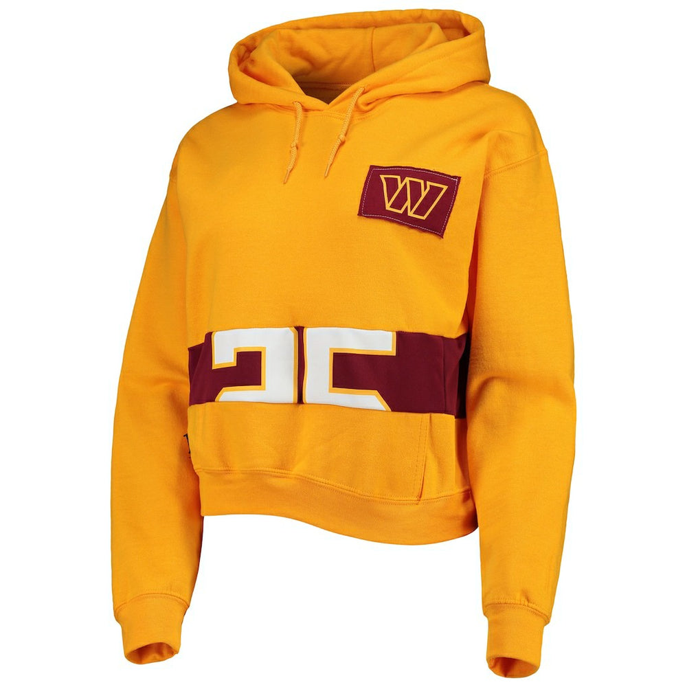 Washington Commanders Refried Apparel Women's Cropped Pullover Hoodie - Gold discount