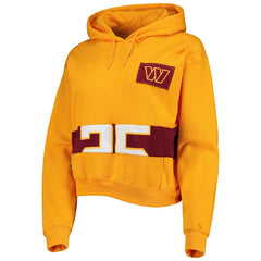 Washington Commanders Refried Apparel Women's Cropped Pullover Hoodie - Gold discount