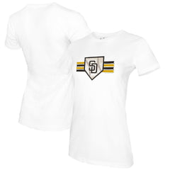 San Diego Padres Tiny Turnip Women's Base Stripe T-Shirt White