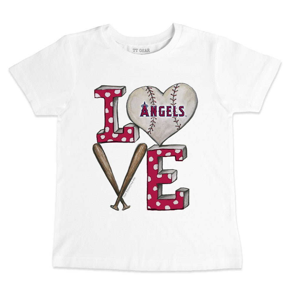 Los Angeles Angels Tiny Turnip Youth Baseball Love T-Shirt White