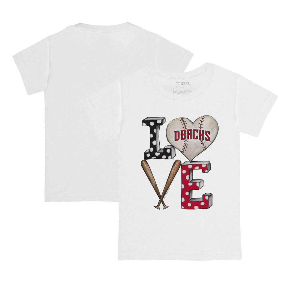 Arizona Diamondbacks Tiny Turnip Youth Baseball Love T-Shirt White