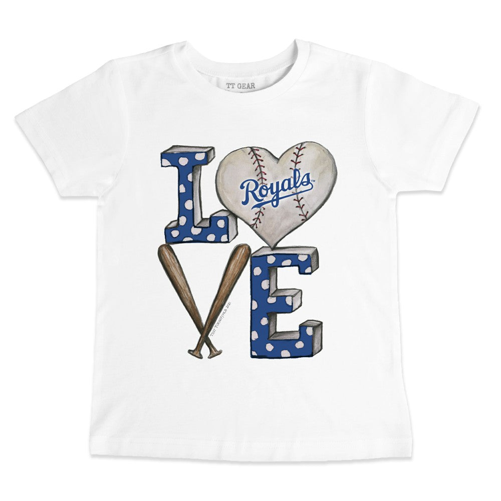 Kansas City Royals Tiny Turnip Youth Baseball Love T-Shirt White