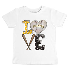 Pittsburgh Pirates Tiny Turnip Youth Baseball Love T-Shirt White
