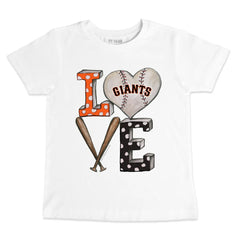 San Francisco Giants Tiny Turnip Youth Baseball Love T-Shirt White