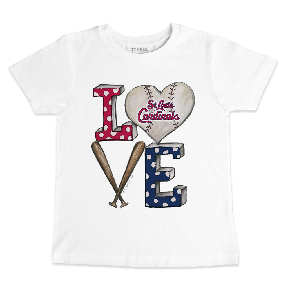 St. Louis Cardinals Tiny Turnip Youth Baseball Love T-Shirt White