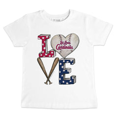 St. Louis Cardinals Tiny Turnip Youth Baseball Love T-Shirt White