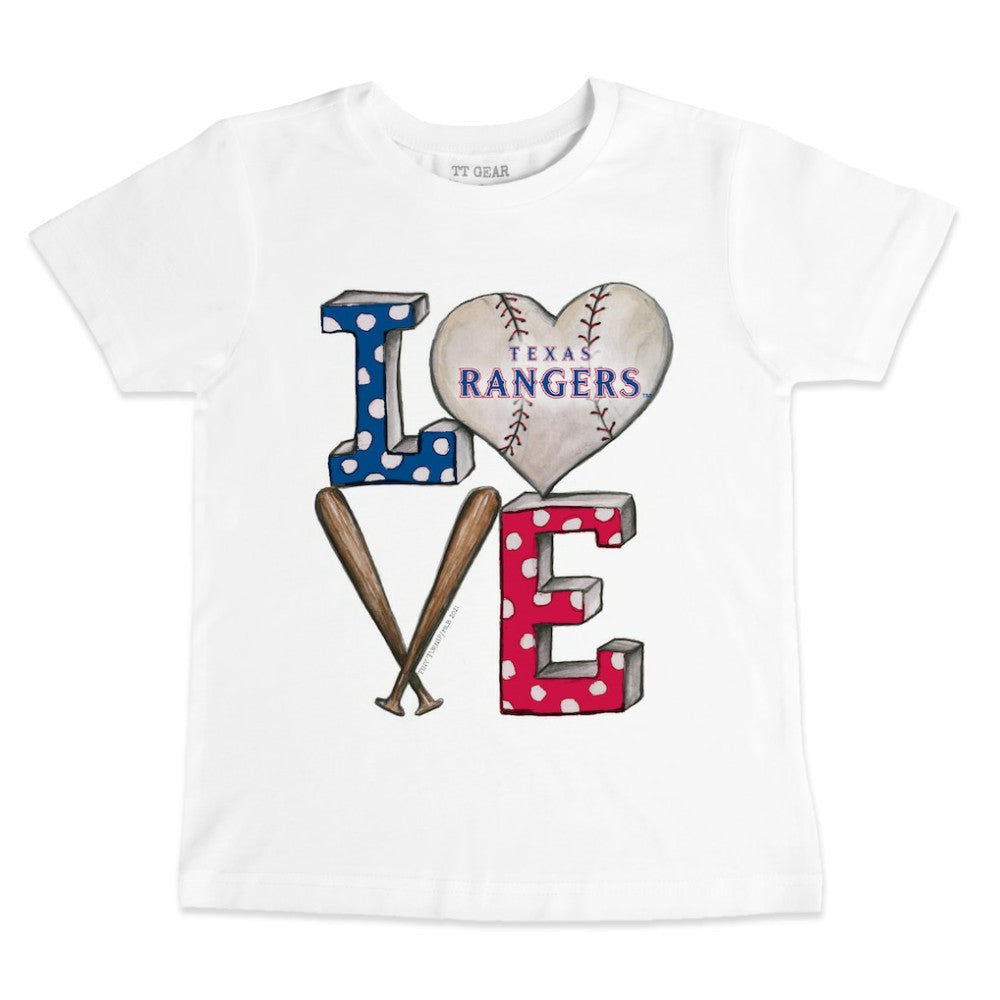 Texas Rangers Tiny Turnip Youth Baseball Love T-Shirt White