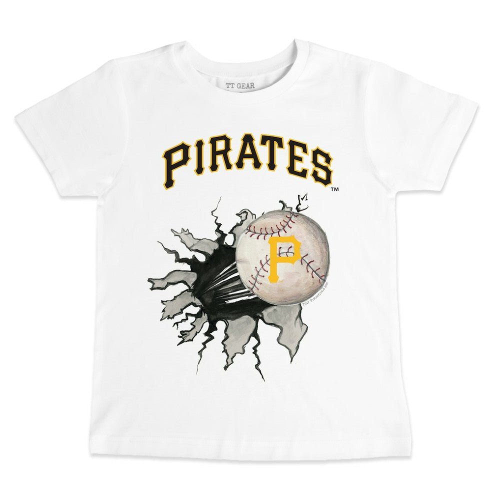 Pittsburgh Pirates Tiny Turnip Youth Baseball Tear T-Shirt White