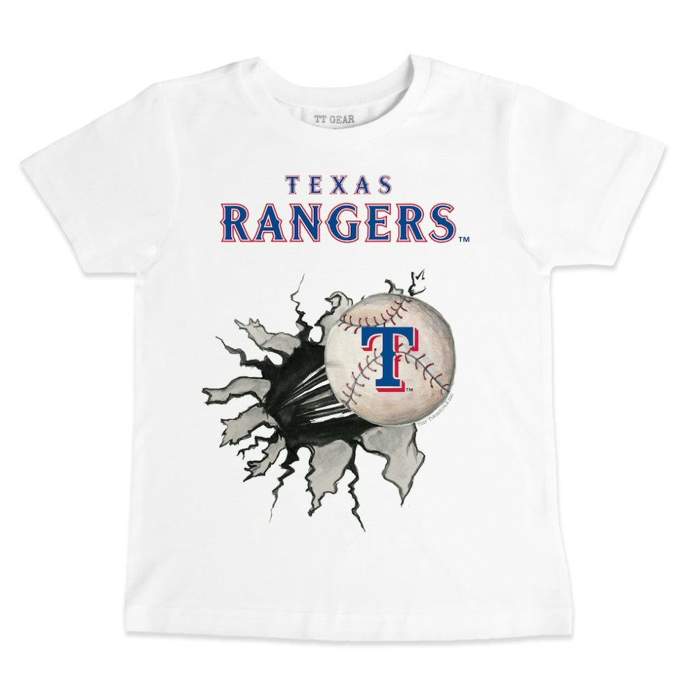 Texas Rangers Tiny Turnip Youth Baseball Tear T-Shirt White