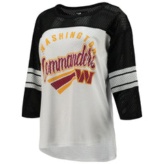 Washington Commanders G-III 4Her by Carl Banks Women's First Team 3/4-Sleeve Mesh T-Shirt - White/Black online