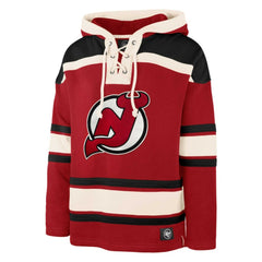 Jack Hughes New Jersey Devils '47 Player Lacer Pullover Hoodie - Red Jerseys