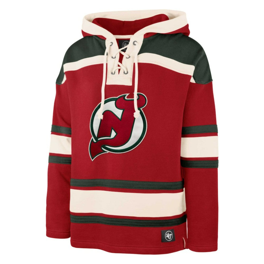 Martin Brodeur New Jersey Devils '47 Retired Player Name & Number Lacer Pullover Hoodie - Red Jerseys