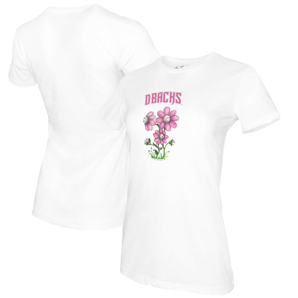 Arizona Diamondbacks Tiny Turnip Women's Blooming Baseballs T-Shirt White