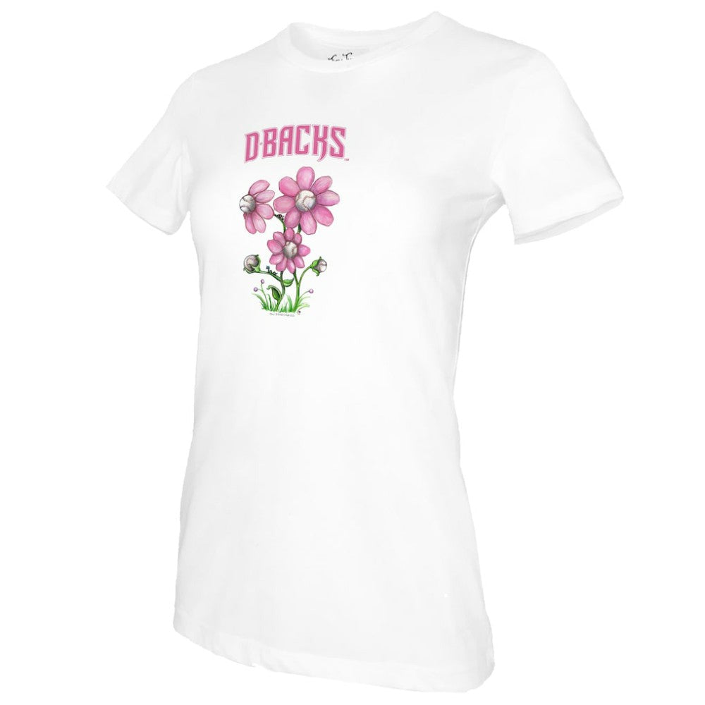 Arizona Diamondbacks Tiny Turnip Women's Blooming Baseballs T-Shirt White