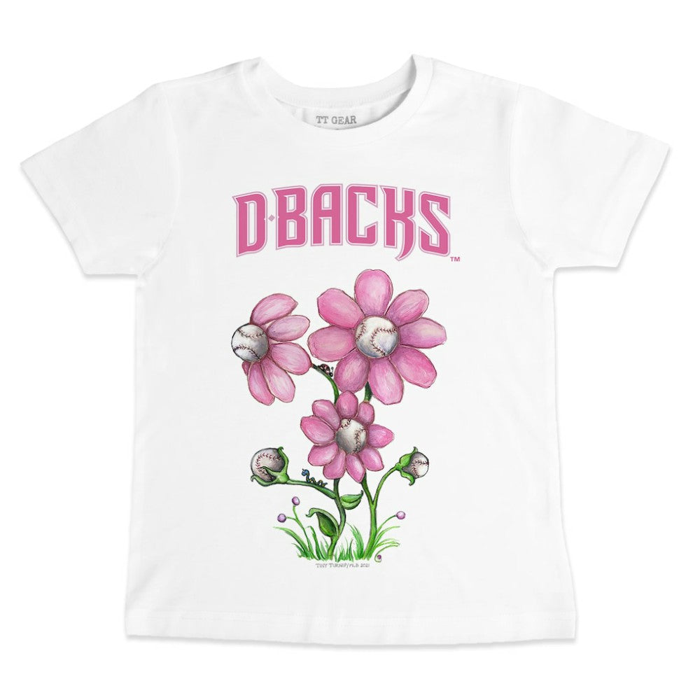 Arizona Diamondbacks Tiny Turnip Youth Blooming Baseballs T-Shirt White