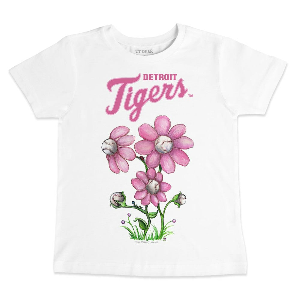 Detroit Tigers Tiny Turnip Youth Blooming Baseballs T-Shirt White