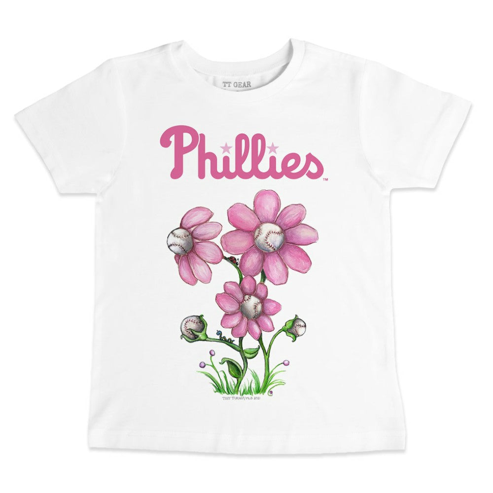 Philadelphia Phillies Tiny Turnip Youth Blooming Baseballs T-Shirt White