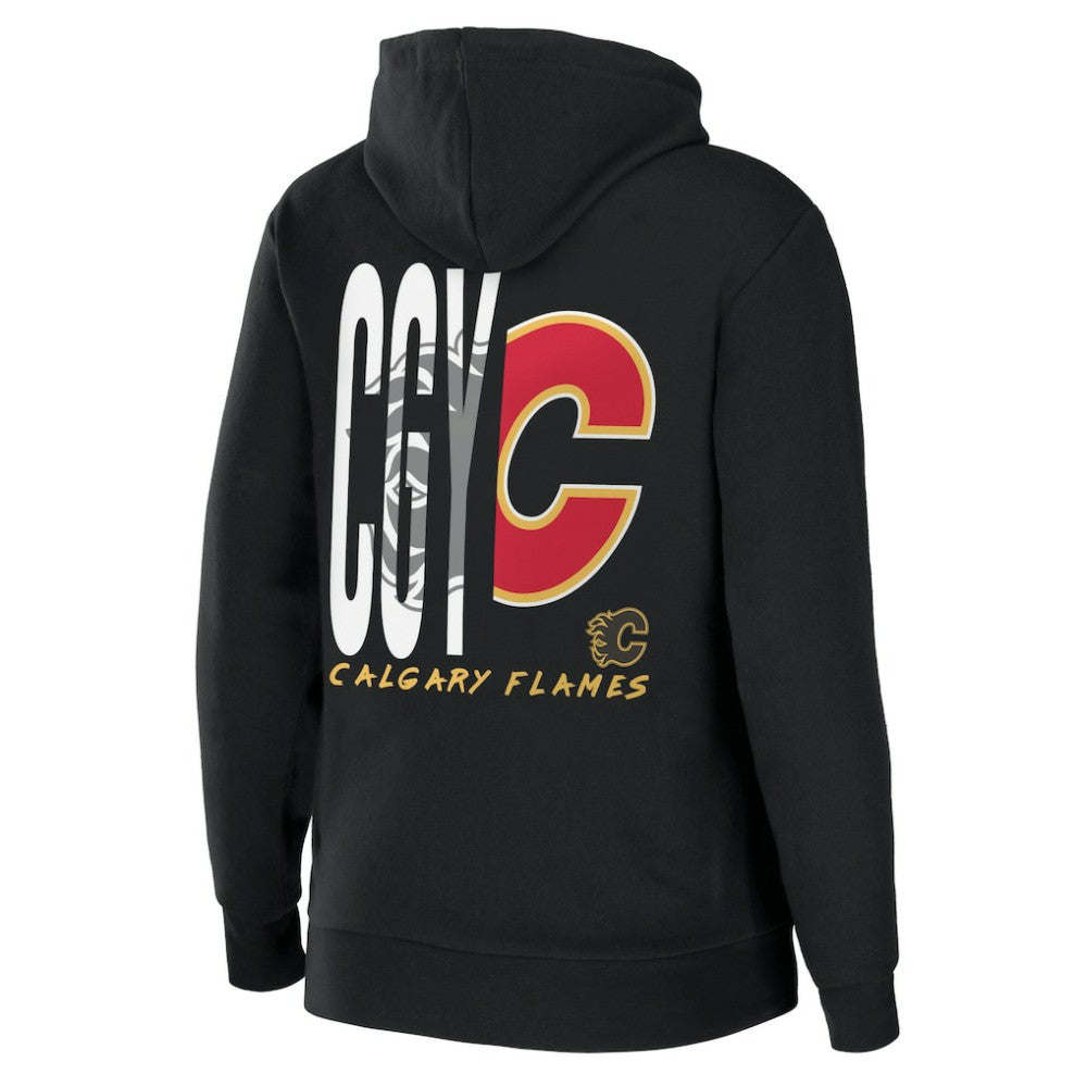 Calgary Flames WEAR by Erin Andrews Women's Sponge Fleece Full-Zip Hoodie - Black Hoodies