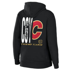 Calgary Flames WEAR by Erin Andrews Women's Sponge Fleece Full-Zip Hoodie - Black Hoodies