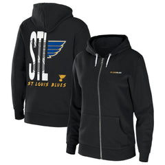 St. Louis Blues WEAR by Erin Andrews Women's Sponge Fleece Full-Zip Hoodie - Black Hoodies