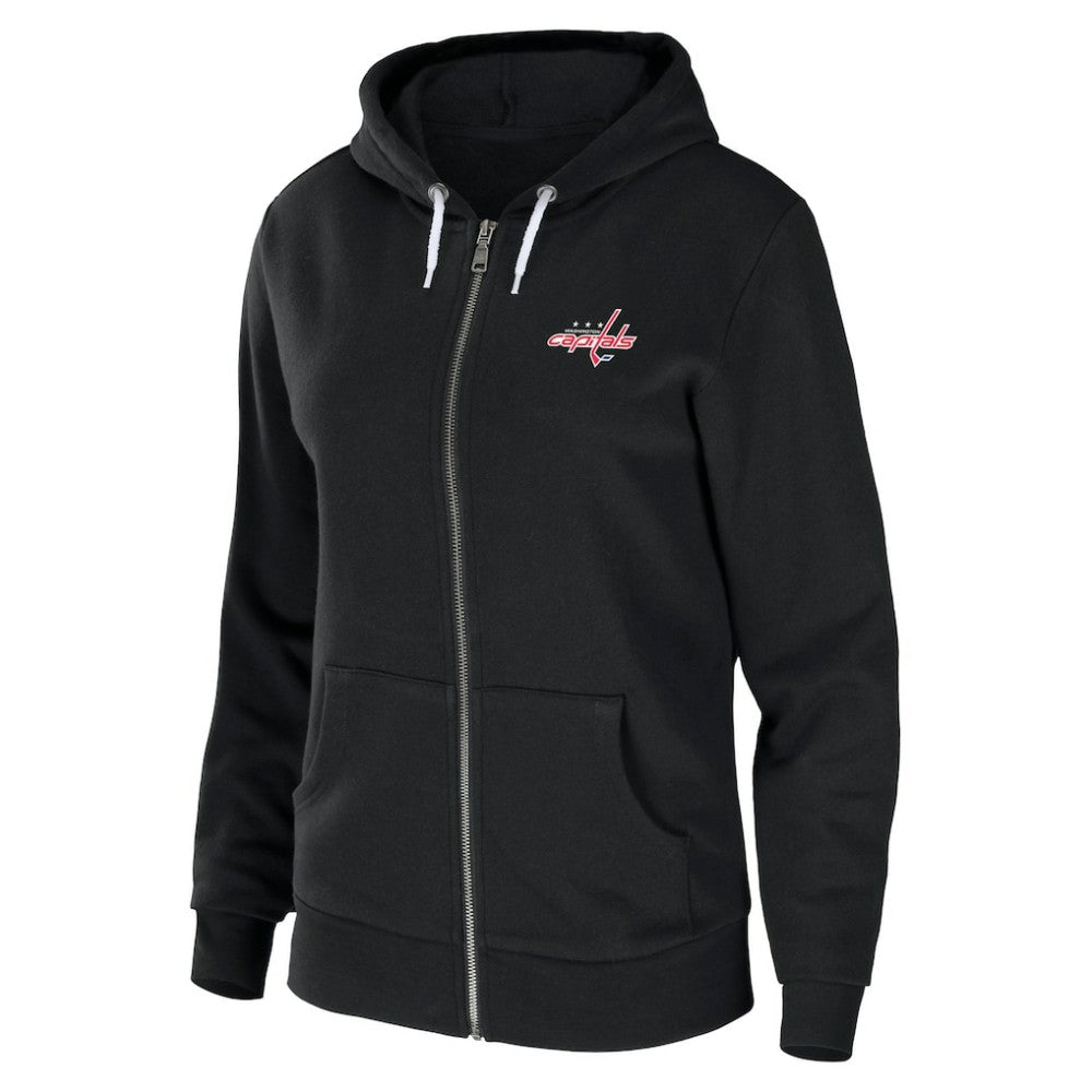 Washington Capitals WEAR by Erin Andrews Women's Sponge Fleece Full-Zip Hoodie - Black Hoodies