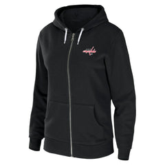 Washington Capitals WEAR by Erin Andrews Women's Sponge Fleece Full-Zip Hoodie - Black Hoodies