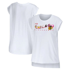 Chicago Blackhawks WEAR by Erin Andrews Women's Greetings From Muscle T-Shirt - White T-shirts