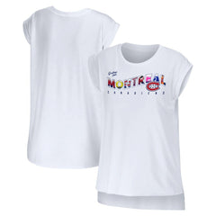 Montreal Canadiens WEAR by Erin Andrews Women's Greetings From Muscle T-Shirt - White T-shirts