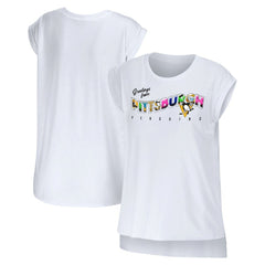 Pittsburgh Penguins WEAR by Erin Andrews Women's Greetings From Muscle T-Shirt - White T-shirts