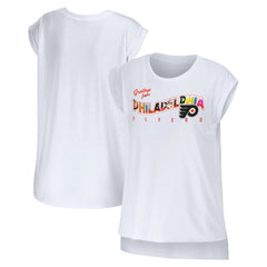Philadelphia Flyers WEAR by Erin Andrews Women's Greetings From Muscle T-Shirt - White T-shirts