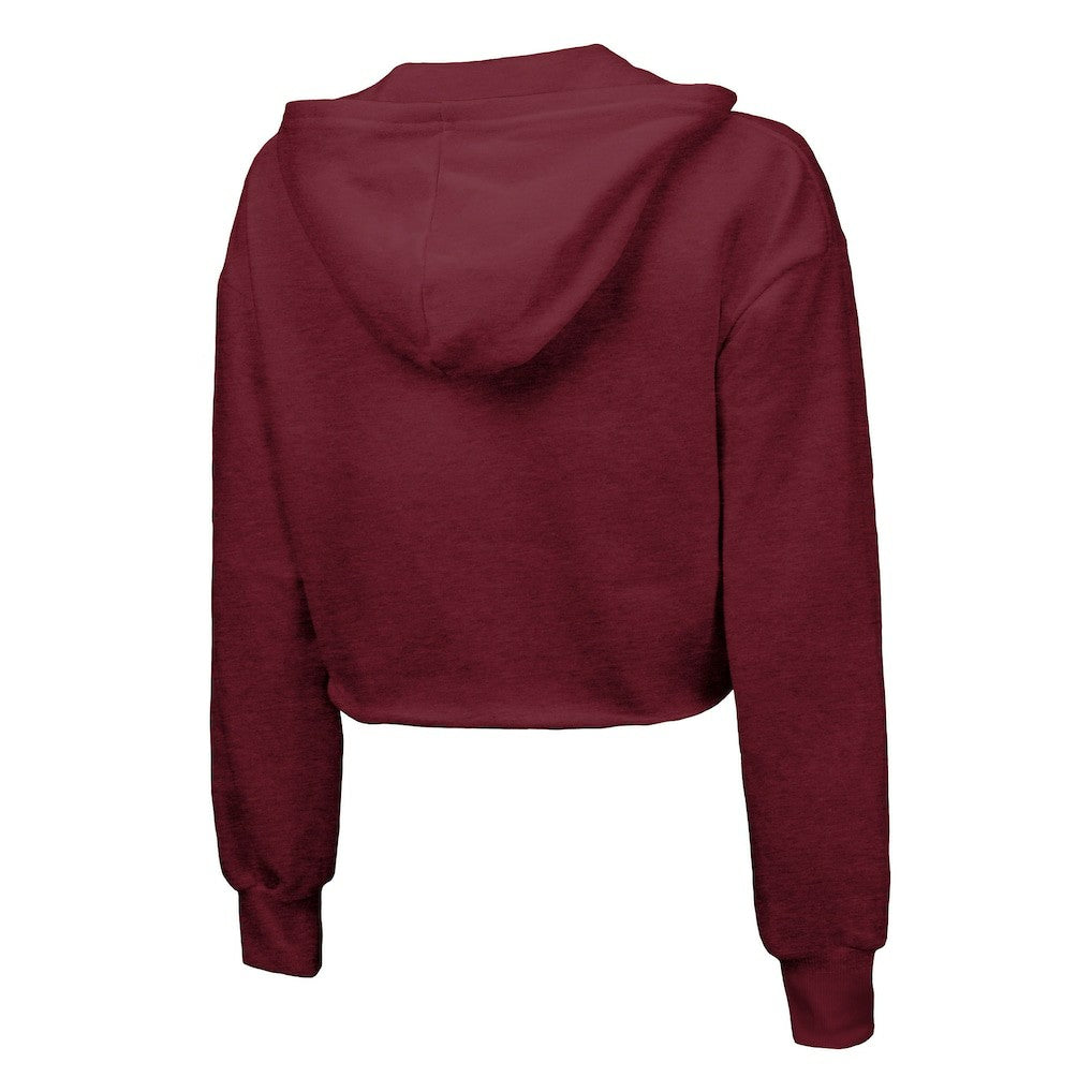 Washington Commanders Majestic Threads Women's Bling Tri-Blend Cropped Pullover Hoodie - Burgundy outlet