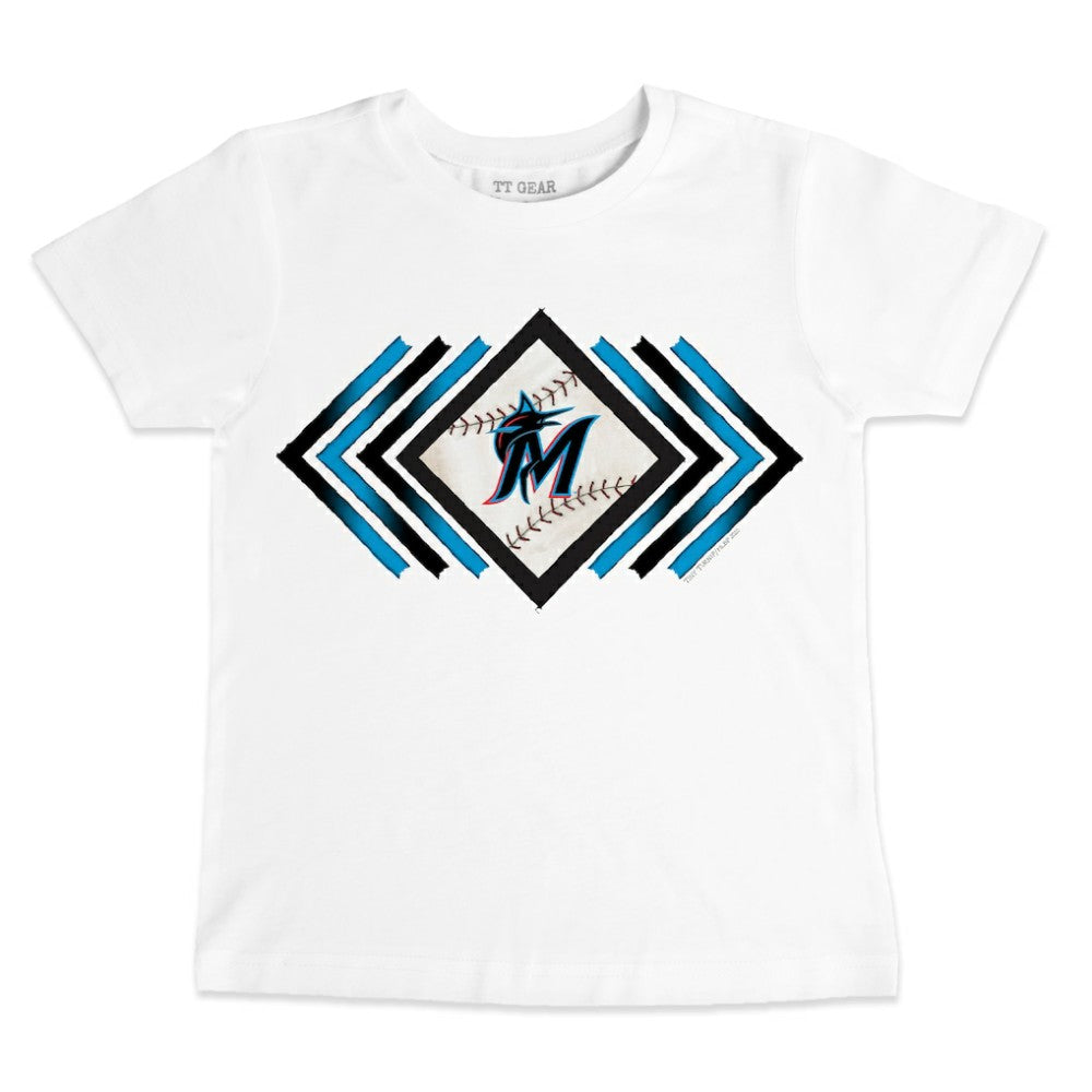 Miami Marlins Tiny Turnip Youth Prism Arrows T-Shirt White