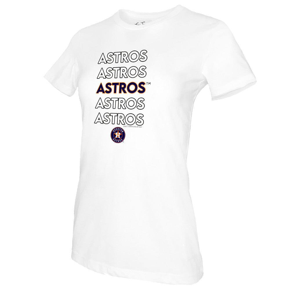 Houston Astros Tiny Turnip Women's Stacked T-Shirt White