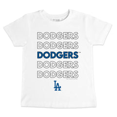 Los Angeles Dodgers Tiny Turnip Youth Stacked T-Shirt White