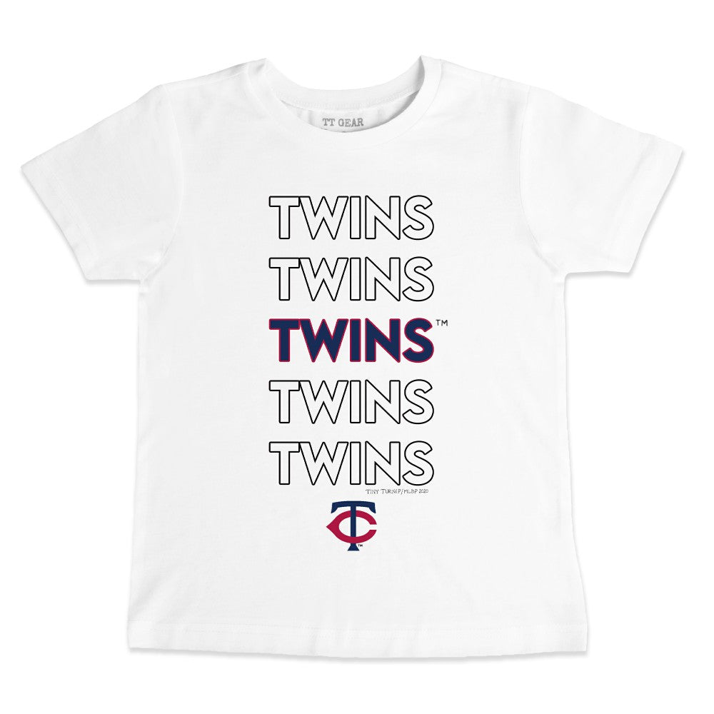 Minnesota Twins Tiny Turnip Youth Stacked T-Shirt White