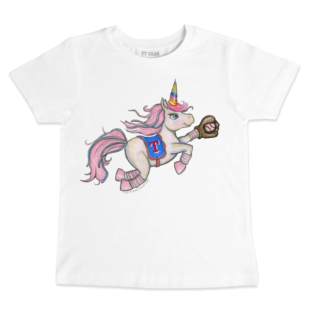Texas Rangers Tiny Turnip Youth Unicorn T-Shirt White