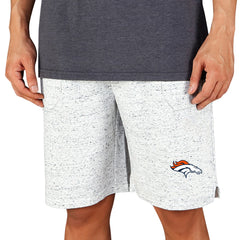 Denver Broncos Concepts Sport Throttle Knit Jam Shorts - White/Charcoal for sale