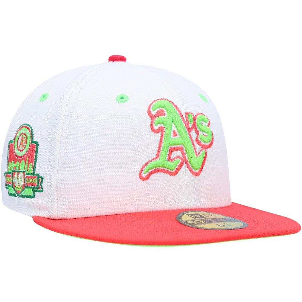 Athletics 40th Anniversary Strawberry Lolli 59FIFTY Fitted Hat White/Coral