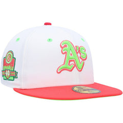 Athletics 40th Anniversary Strawberry Lolli 59FIFTY Fitted Hat White/Coral