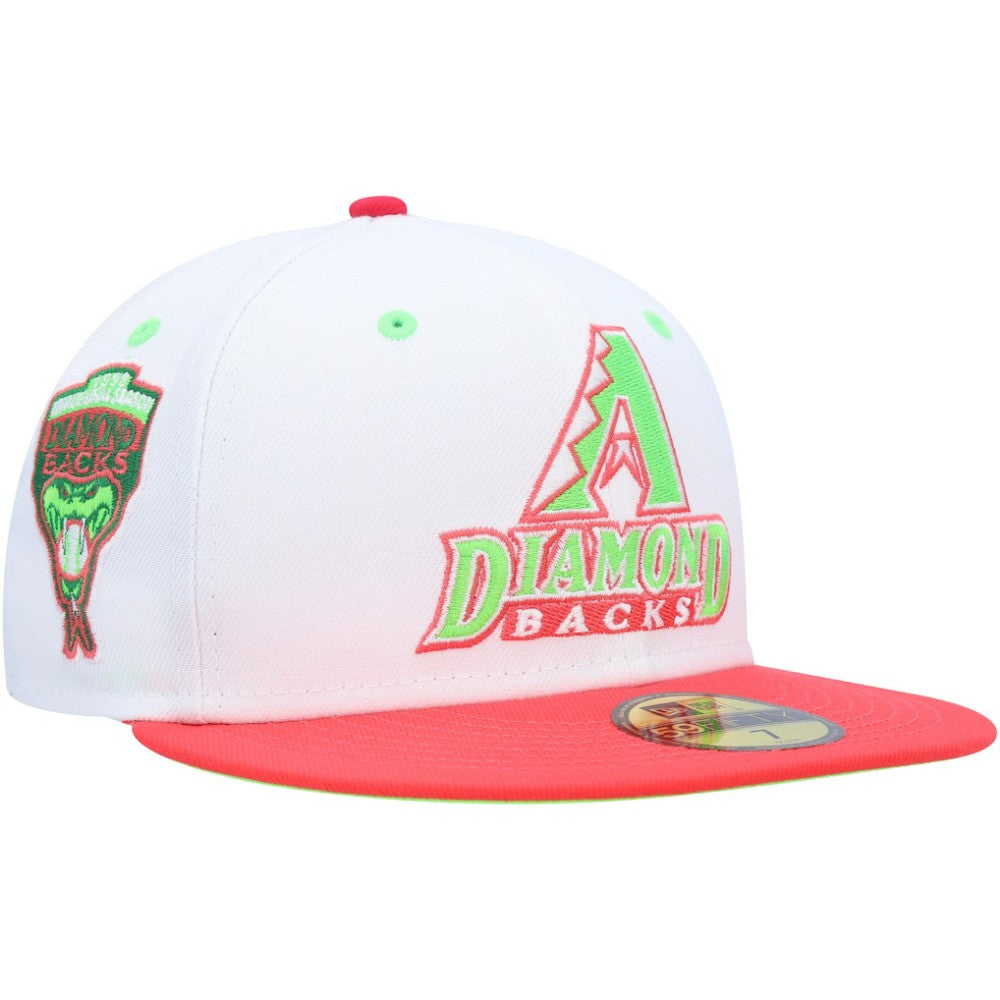 Arizona Diamondbacks 1998 Inaugural Season Strawberry Lolli 59FIFTY Fitted Hat White/Coral