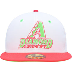 Arizona Diamondbacks 1998 Inaugural Season Strawberry Lolli 59FIFTY Fitted Hat White/Coral