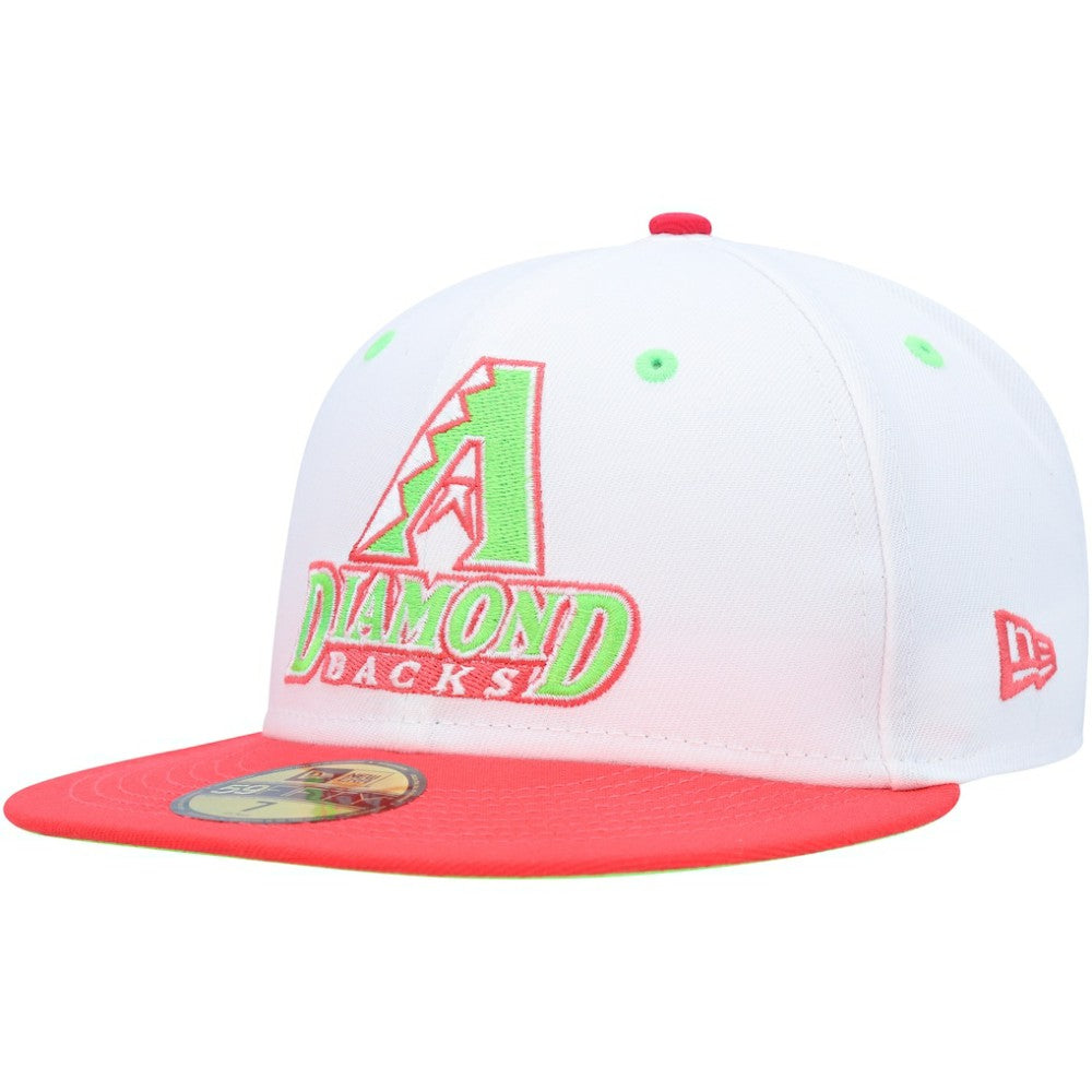 Arizona Diamondbacks 1998 Inaugural Season Strawberry Lolli 59FIFTY Fitted Hat White/Coral
