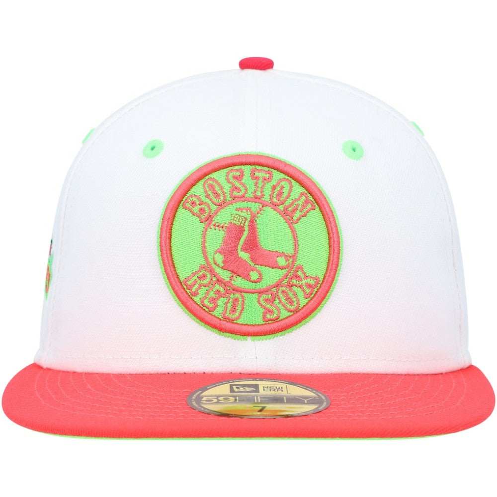 Boston Red Sox  Fenway Park 100th Anniversary  Strawberry Lolli 59FIFTY Fitted Hat White/Coral