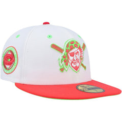 Pittsburgh Pirates Three Rivers Stadium 30th Anniversary Strawberry Lolli 59FIFTY Fitted Hat White/Coral
