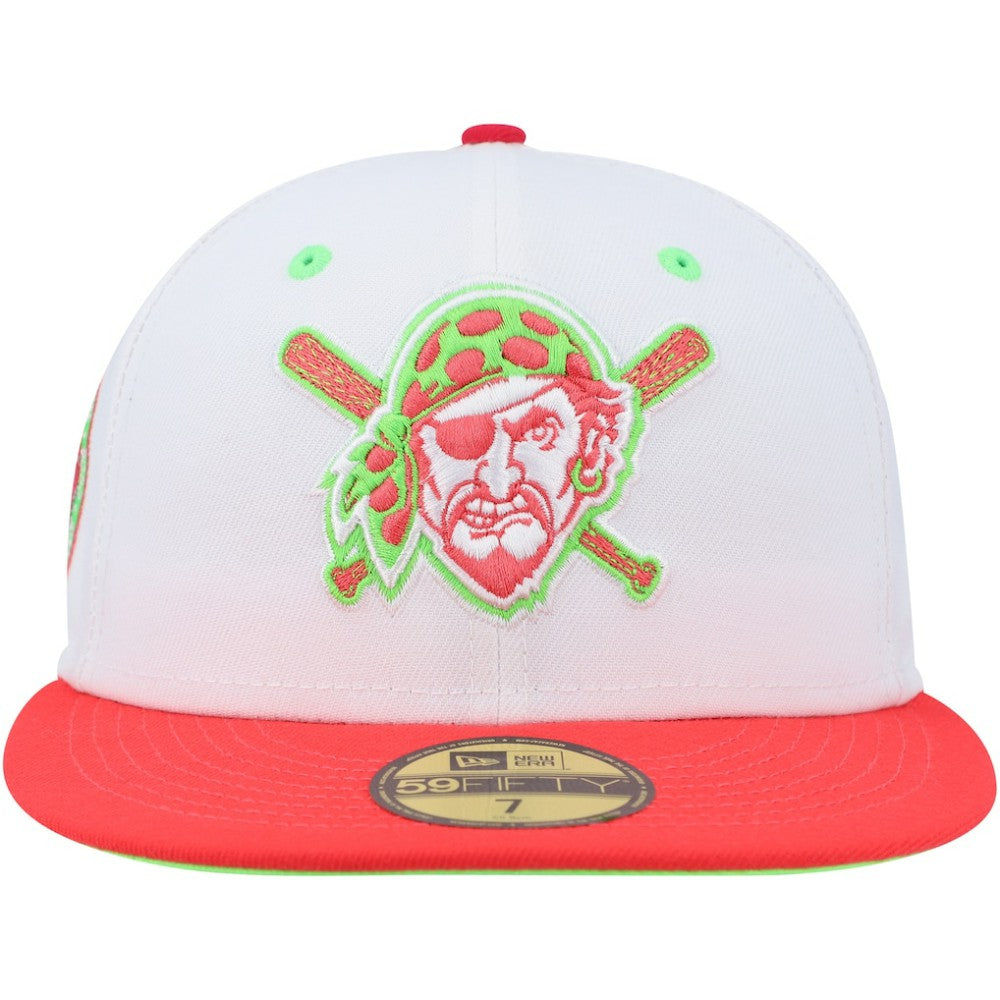 Pittsburgh Pirates Three Rivers Stadium 30th Anniversary Strawberry Lolli 59FIFTY Fitted Hat White/Coral