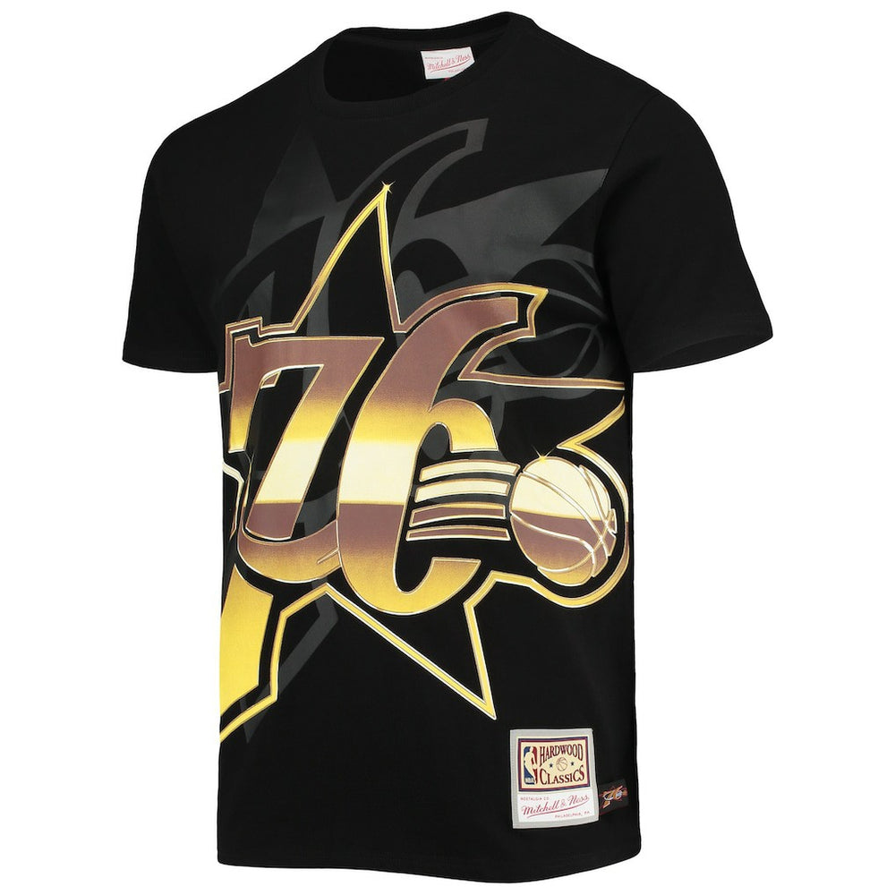 Philadelphia 76ers Big & Tall Hardwood Classics Big Face 4.0 T-Shirt - Black on sale
