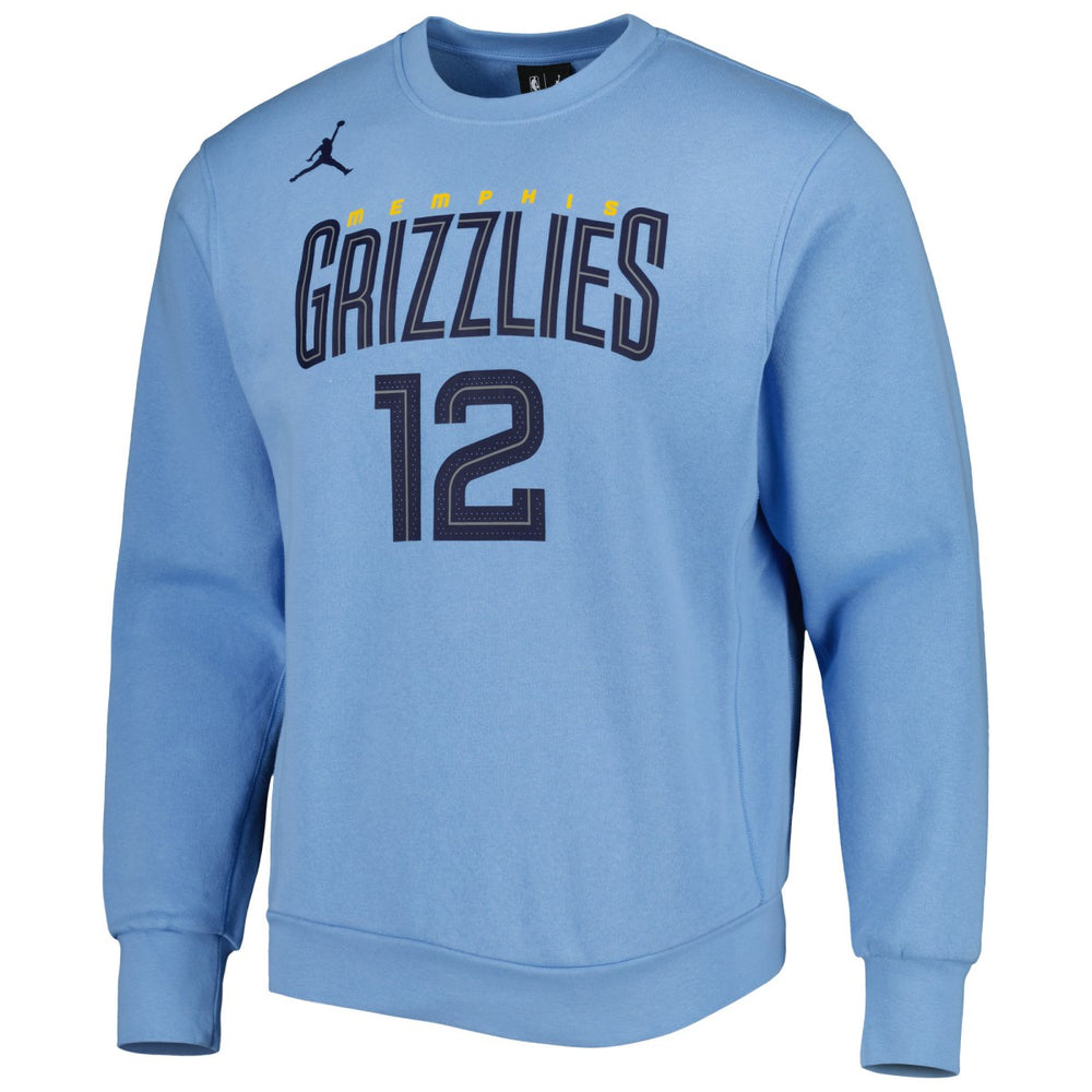 Ja Morant Memphis Grizzlies Jordan Brand Statement Name & Number Pullover Sweatshirt - Light Blue for sale
